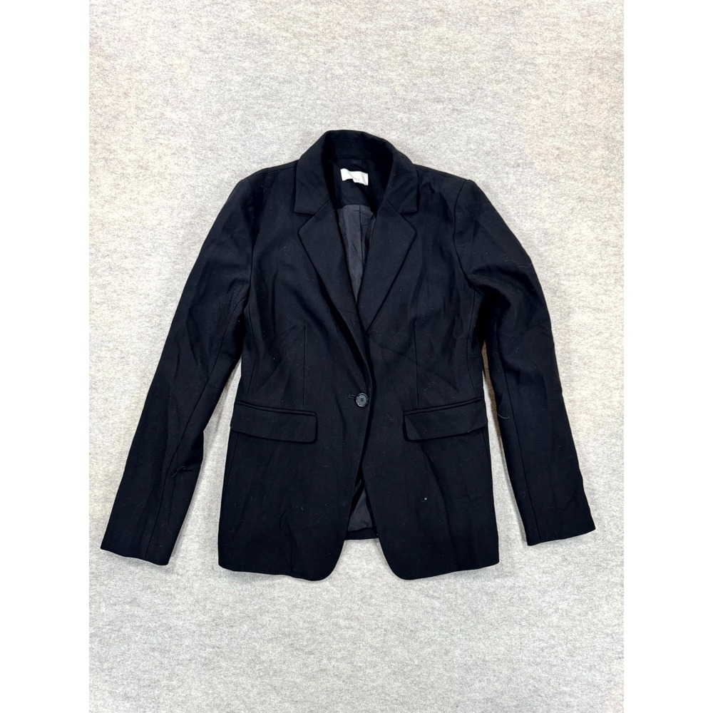 LOFT Blazer Jacket Womens 2 Black Rayon Stretch Business Workwear 497826